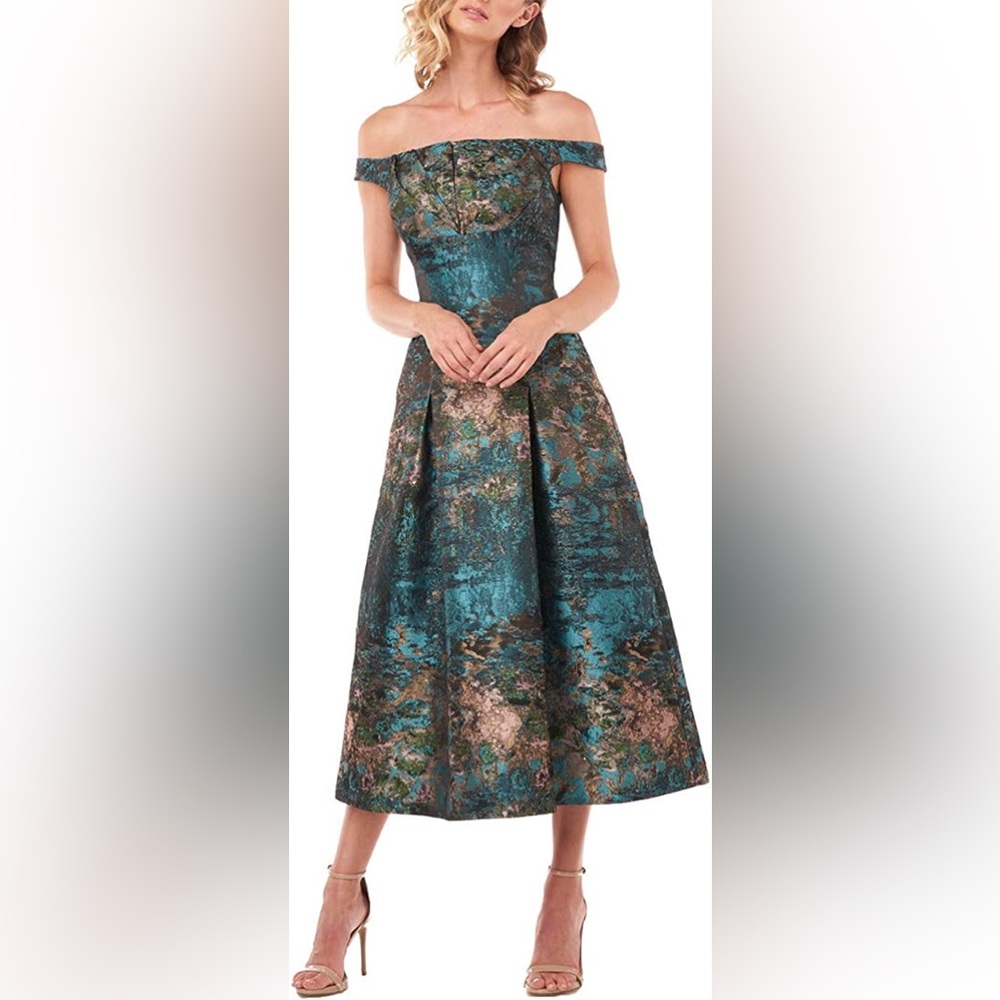 Kay Unger Carina Abstract Jacquard Dress